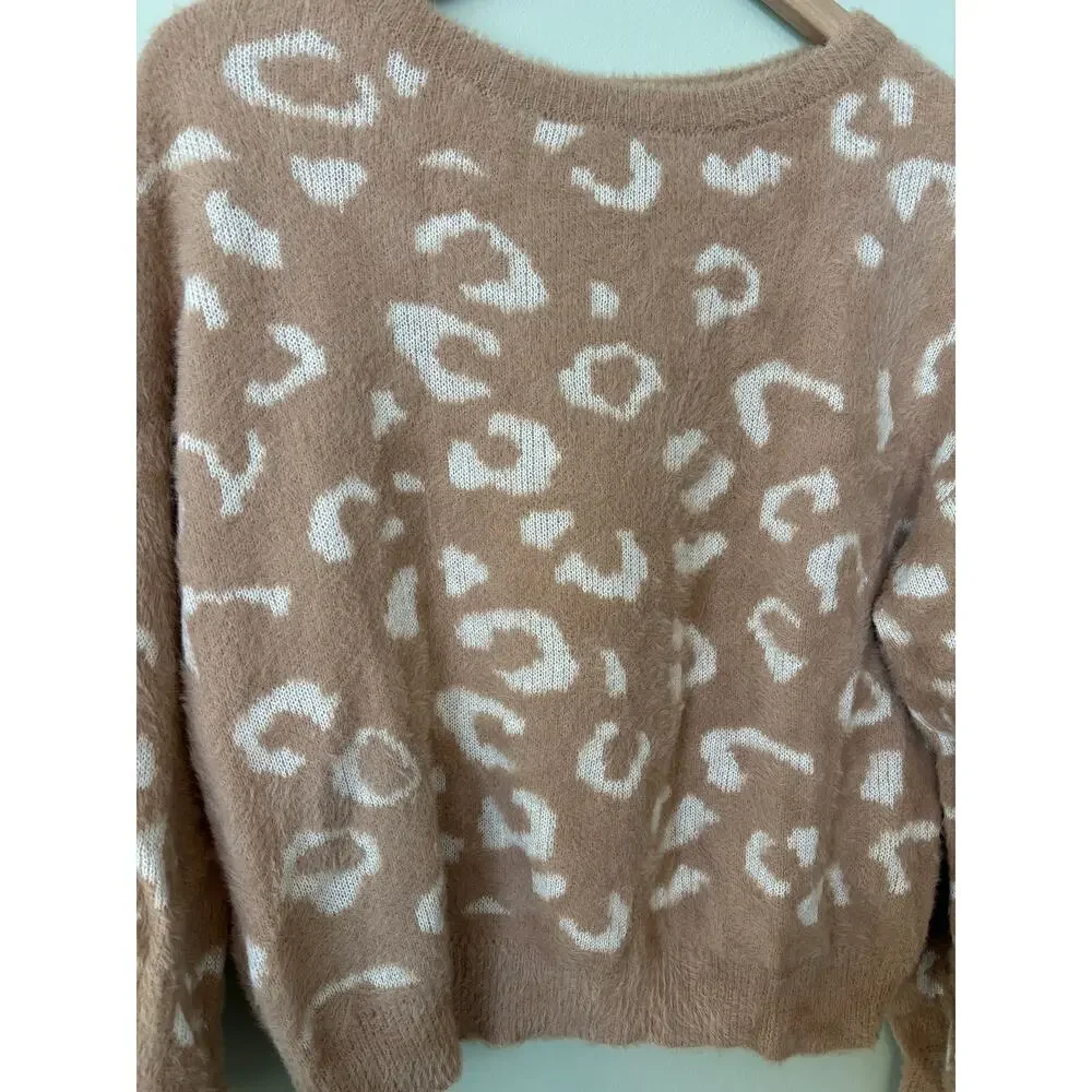 Express Leopard Animal Print Soft Sweater Pullover Small